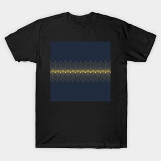 Art Deco classy diamond pattern navy and gold T-Shirt